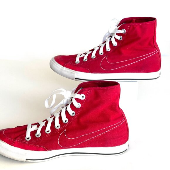 Nike High Top Canvas Unisex Basketball Cross Training Red Shoes Size M 7.5 W 9.5 - Picture 2 of 10